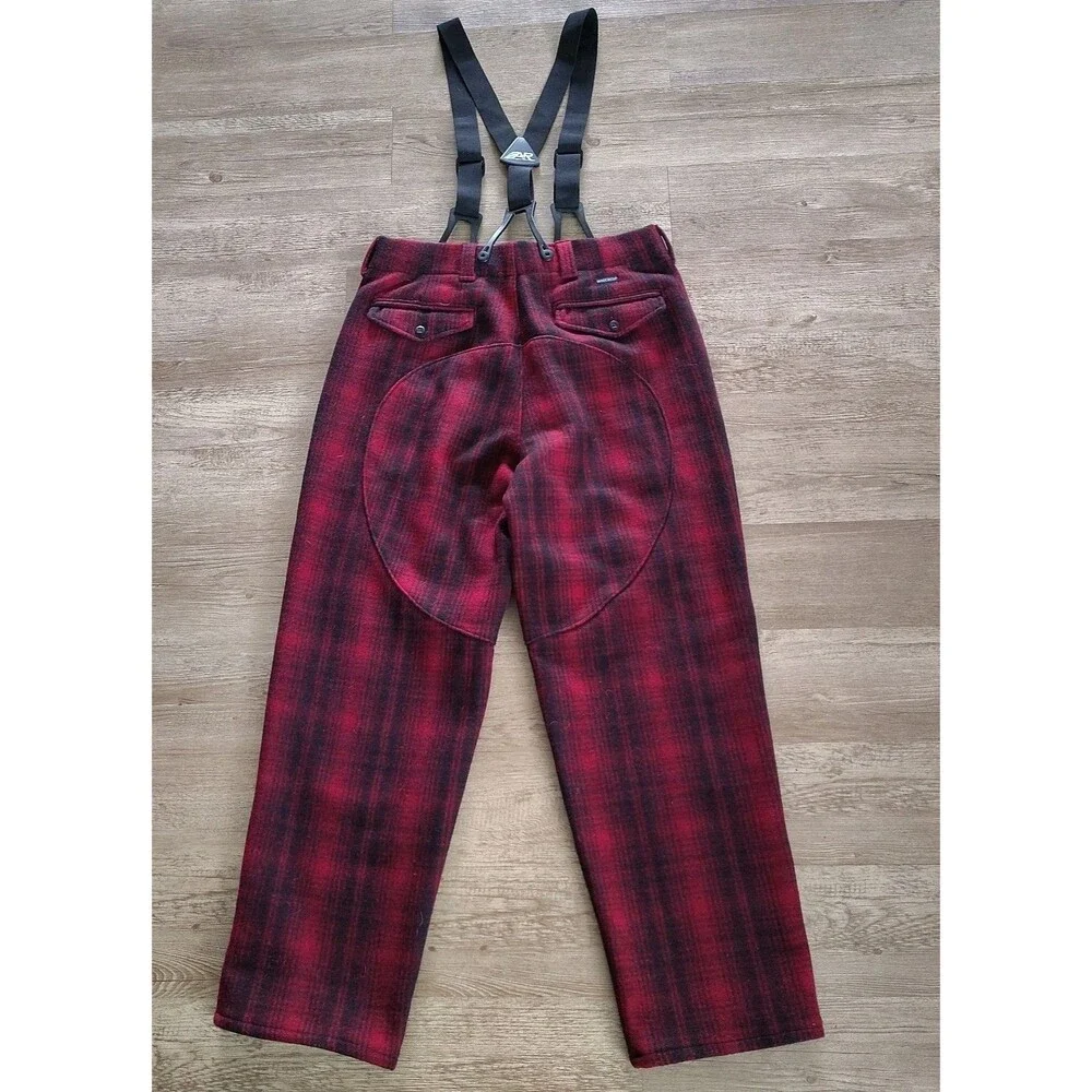 Vintage Woolrich Men's 36x32 Buffalo Plaid Wool Hunting Pants Double Knee/Seat